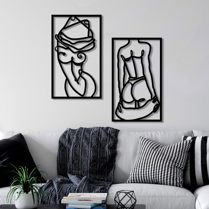 Wallity Escultura de pared Body Positive en negro
